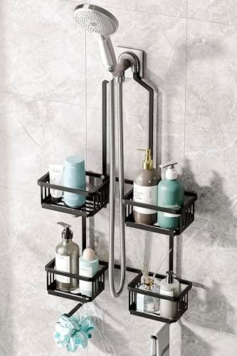 Aluminum Shower Caddy Hanging for Handheld Showerheads, Never Rust Shower by BXINREDA