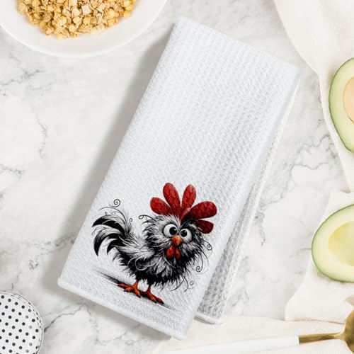2 Pcs Funny Chicken Kitchen Towels, Chickens Gifts Absorbent Hand Towel - Image 3