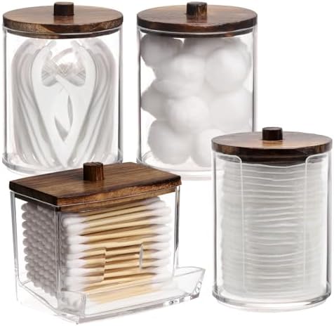 Tbestmax 4 Pack Qtip Holder Dispenser, 10/7oz Bathroom Container by Tbestmax