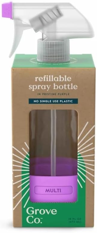 Grove Co. Refillable Glass Spray Bottle, 16 oz, Pristine Purple by GroveCo