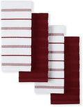 KitchenAid Albany Kitchen Towel 4-Pack Set, Smoked Paprika Red/White by KitchenAid