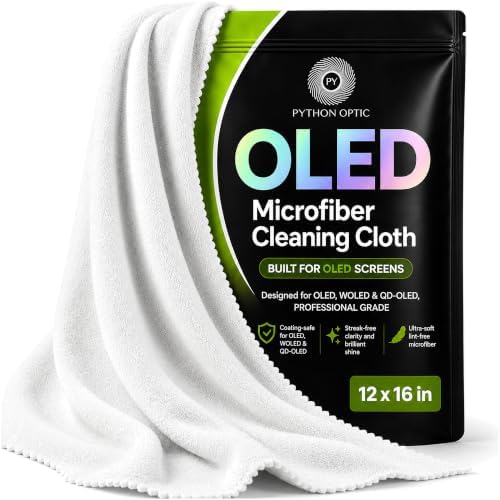 Premium OLED & QD-OLED Microfiber Cleaning Cloth, 12 x 16 in by PythonOptic