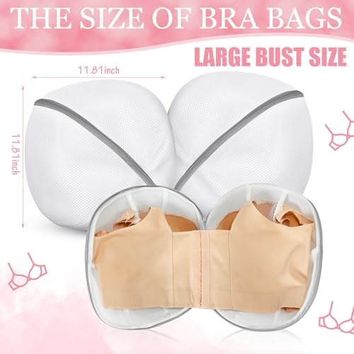 Shappy 6 Pcs Bra Washing Bag for Laundry Storage Women 11.81 Inch Gray - Image 2