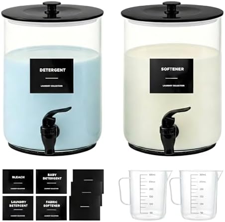 Glass Laundry Detergent Dispenser, 1 Gallon Large Liquid Soap, 2 Pack by Unknown