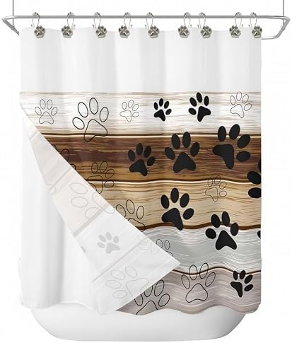 Sunlit Fashion Design Cute Paw Print Polished Double Shower Curtain Hooks - Image 5