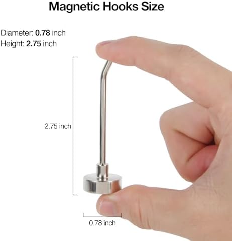 Magnetic Hooks, 3 Inch Long Magnets Hook, 15 lbs+ Heavy Duty - Image 2