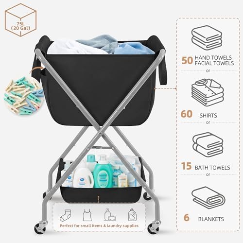 STORAGE MANIAC Collapsible Laundry Cart - Image 4