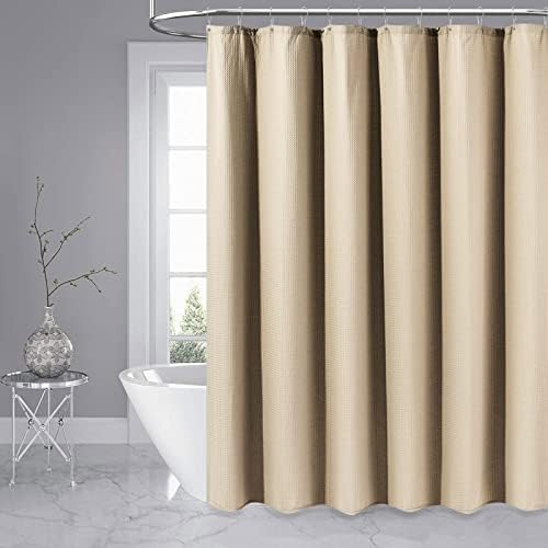 Dynamene Stall Waffle Shower Curtain 256 GSM Heavy Fabric 54x78 Beige/Khaki - Image 6