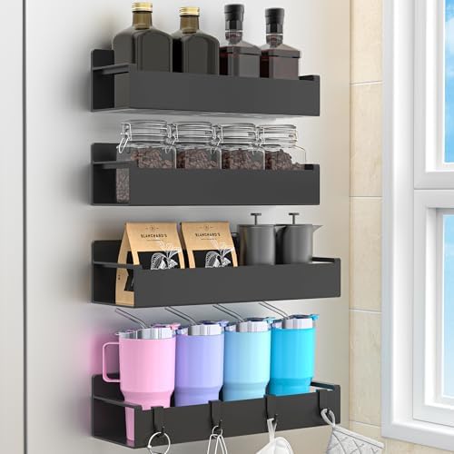 HuggieGems 4 Pack Magnetic Spice Rack Organizer by HuggieGems