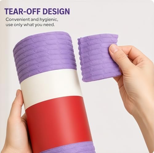 Multipurpose Reusable Tear-Off Cleaning Cloth Roll, 40 Pack Ribbed Microfiber - Image 3