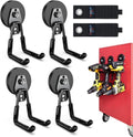 3-H Heavy Duty Magnetic Hooks, Large Magnet Hooks, 4 Pack Black by 3-H