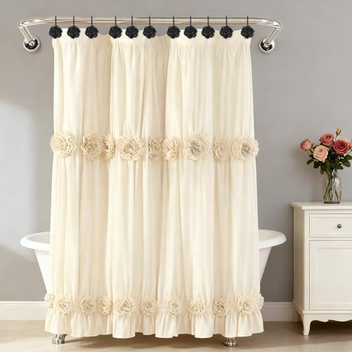 Metal Rose Shower Curtain Hooks, Rust-Resistant Hooks - Image 5
