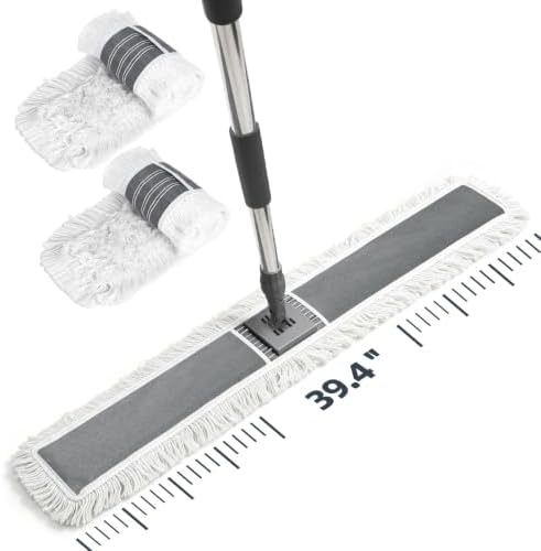 Masthome Commercial Dust Mop, Total 2 Reusable Pads, 360° Swivel Wet Dry Mops by Masthome