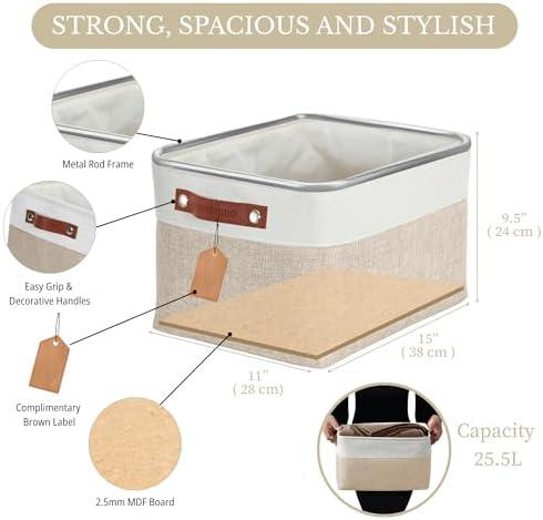 DECOMOMO Storage Bins, Large Fabric Storage Baskets - Image 3
