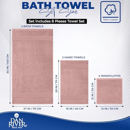 DAN RIVER 8 Piece Luxury Bath Towels - Image 2