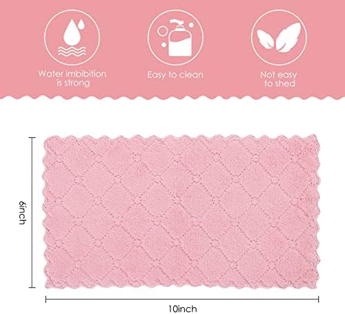 Rachan 11Pack Kitchen Dish Cloths Reusable Dish Towels, Super Absorbent Coral - Image 2