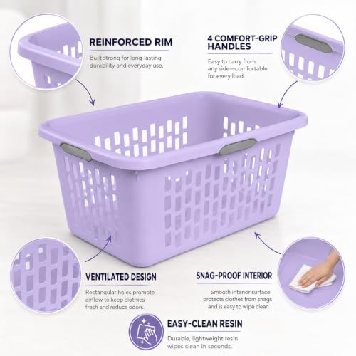 Laundry Basket 2 Bushel Plastic - Image 4