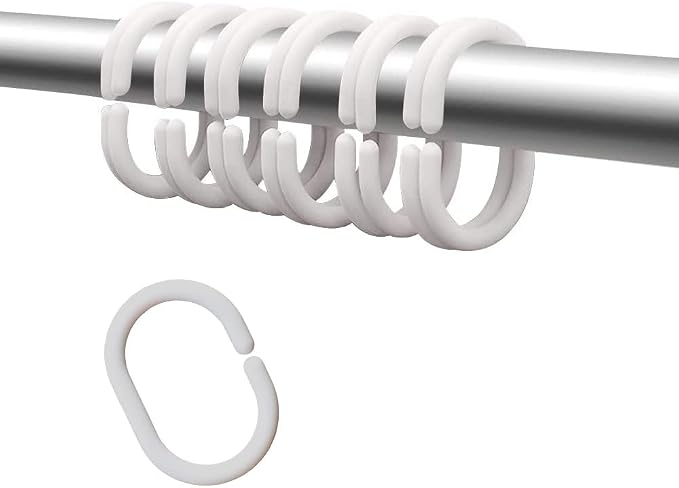 Plastic Shower Curtain Hooks C Shape Shower Curtain Rings by Careyoungs