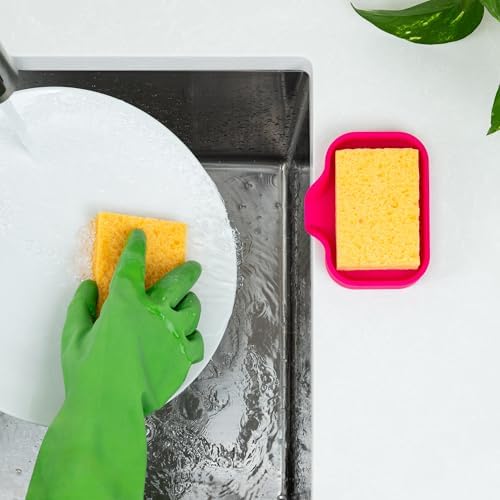 Zulay Kitchen Small Silicone Sponge Holder – Space-Saving Sink Organizer Tray - Image 6