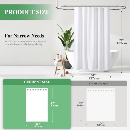 Dynamene Stall Waffle Shower Curtain 256 GSM Heavy Fabric 54x72 White - Image 2