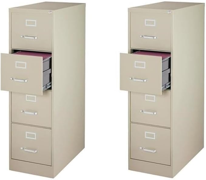 Scranton & Co Set of 2 26.5" D 4-Drawer Letter Width Vertical Filing Cabinet