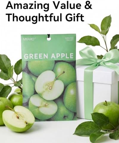 MYARO 20Pcs Green Apple Scented Sachets, Closet Deodorizer Car Freshener - Image 5