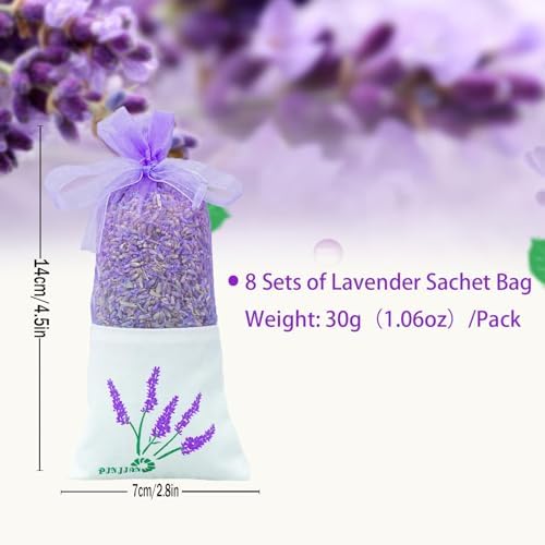 8 Packs Lavender Sachets for Drawers and Closets, Closet Car Freshener - Image 7