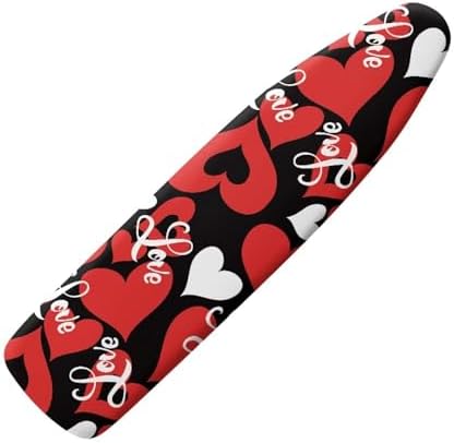 Red Heart Ironing Board Cover Standard Size Valentines Day Washable Ironing by KUIFORTI