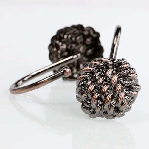 Vintage Bronze Shower Curtain Hooks: Rust Proof Metal Curtain Rings - Image 2