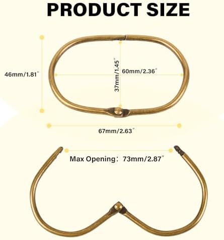 20Pcs Shower Curtain Hooks, Metal Oval Shower Curtain Hooks Roman Rings - Image 7