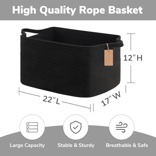 Goodpick 75L Extra Large Woven Rope Blanket Basket - Image 3