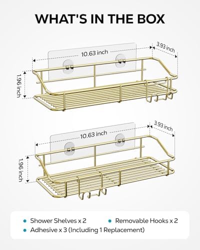Nieifi Shower Caddy Adhesive, Shower Shelves, Shampoo Holder - Image 5
