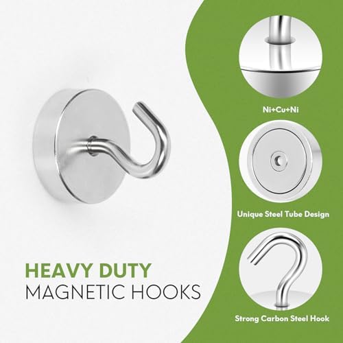 Neosmuk Magnetic Hooks, Cruise Ship Essentials, 80lb+ Heavy Duty Magnetic Hooks - Image 4