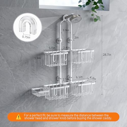 Luxspire Hanging Shower Caddy Overhead, Shower Organizer Hanging - Image 2