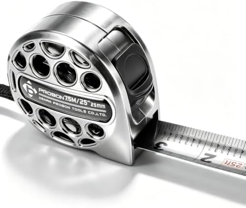 Stainless Steel Tape Measure 25Ft/7.5M Double Side Scale Metric & Imperial by Unknown