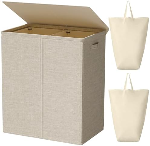 WOWLIVE 154L Double Laundry Hamper 2 Section by WOWLIVE
