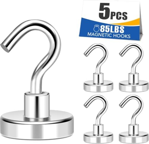 MIKEDE Magnetic Hooks Heavy Duty Cruise Essentials 85LBS Strong Magnet 5Pcs by MIKEDE