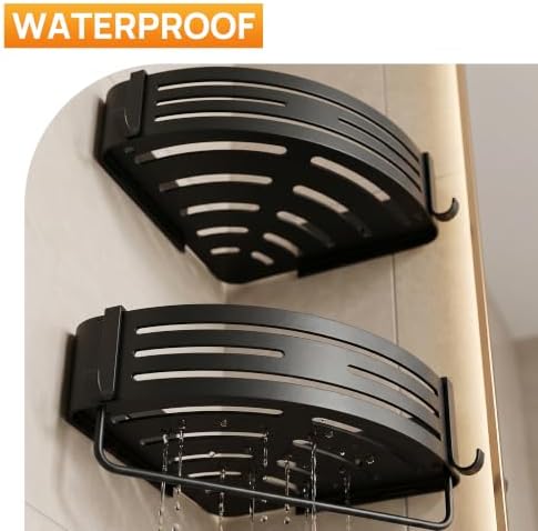 Black Adhesive Triangle Shower Caddy - Image 4