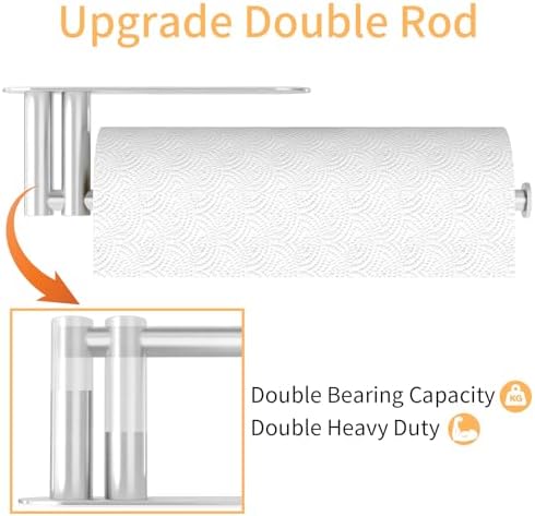 STWWO Under Cabinet Paper Towel Holder, Self Adhesive Paper Towel Rack - Image 2