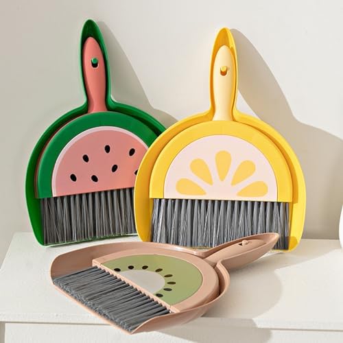 Mini Dustpan and Broom Set Compact Watermelon Lemon Small Hand Dustpan and - Image 4