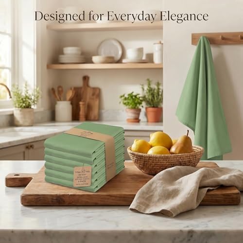 Urban Villa Kitchen Towels Cotton Dish Towels 20”x30” Green - Image 5