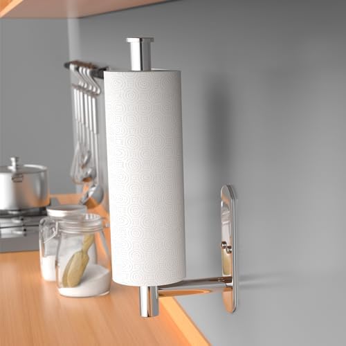 VAEHOLD Self Adhesive Paper Towel Holder Under Cabinet Mount, Wall Mounted - Image 7