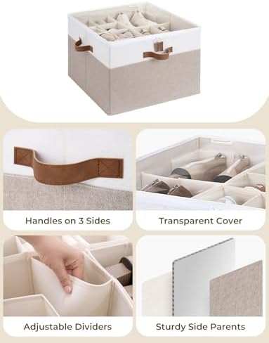 StorageWorks 16-Pair Fabric Shoe Storage Box - Image 5