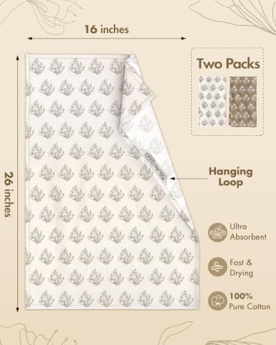 Miss Adola 2 Pack 150GSM Flour Sack Kitchen Towels, Botanical Rhythm - Image 4