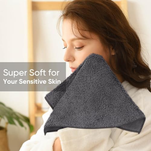 HOMEXCEL Washcloths 24PK, Ultra Soft&Highly Absorbent Face Towels, 12X12 in - Image 3