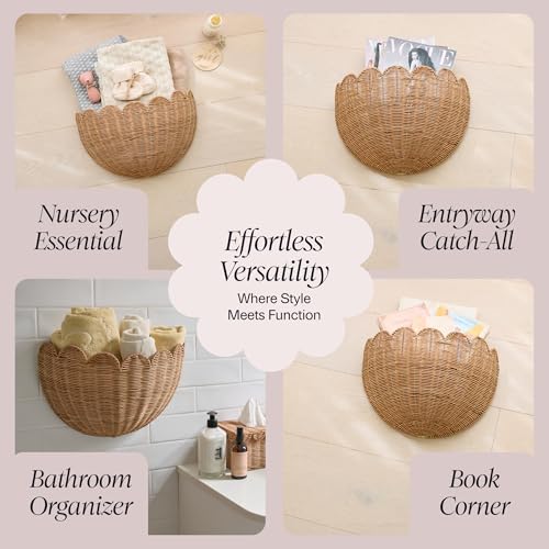 BEBE BASK Scalloped Wicker Wall Basket - Image 6