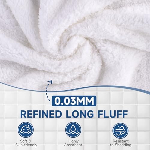 40 Pack White Coral Velvet Washcloths Bulk, Highly Absorbent and Soft - Image 2
