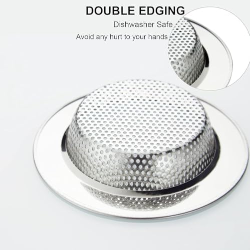 2 Large Wide Edged Stainless Steel Kitchen Sink Filters - Image 7