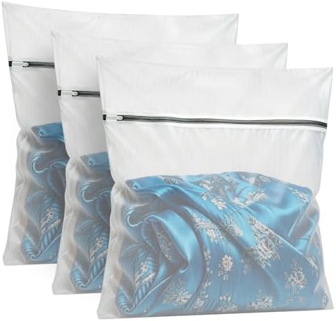 kinice Large Laundry Bag with Zipper Protective Cover, Mesh Laundry Bags by kinice