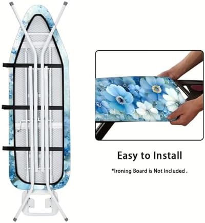 Nuxovilar Blue White Flowers Oil Painting Ironing Board Cover 15x54 - Image 5